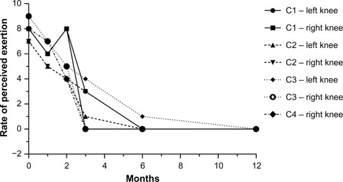Figure 1 Functional assessment of the knee by the “Stair Climbing Test” over 12 months.
