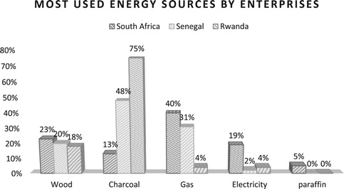 Figure 3. Most commonly used energy sources by enterprises (N = 179).