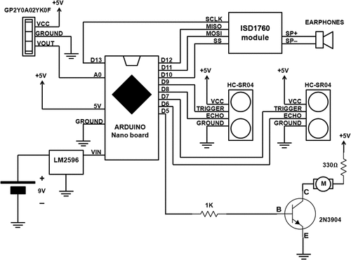 Figure 4. Electric diagram of the circuit for the proposed system.