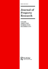 Cover image for Journal of Property Research, Volume 32, Issue 4, 2015