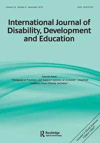 Cover image for International Journal of Disability, Development and Education, Volume 62, Issue 6, 2015