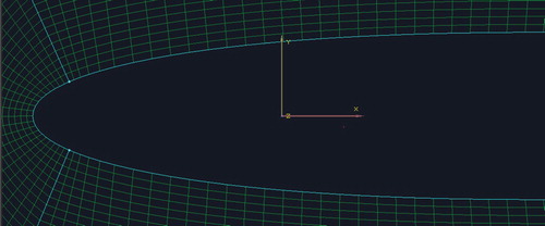 Figure 5. An example of mesh with poor distribution (grid density) near the boundary layer.