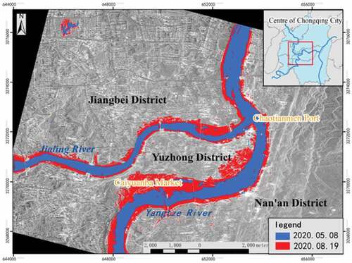 Figure 15. Water change monitoring map of Chongqing City.