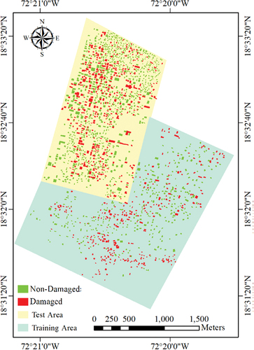 Figure 9. Spatial distribution of the sample dataset for the Haiti earthquake.