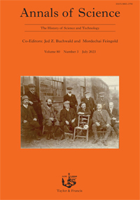 Cover image for Annals of Science, Volume 80, Issue 3, 2023