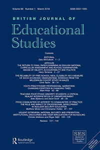 Cover image for British Journal of Educational Studies, Volume 66, Issue 1, 2018