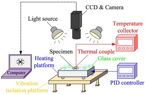 Figure 4. An experimental device, which is mainly based on the digital image processing method, is used to conduct the CTE test.