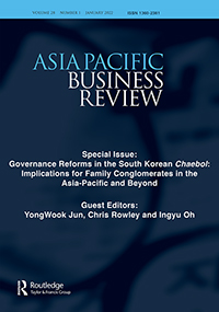 Cover image for Asia Pacific Business Review, Volume 28, Issue 1, 2022
