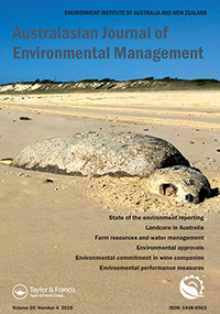 Cover image for Australasian Journal of Environmental Management, Volume 25, Issue 4, 2018