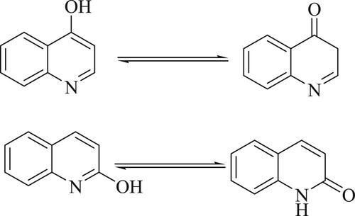 Figure 2. Tautomerisation of quinoline-2(1H)-one and quinoline-4(1H)-one moieties.