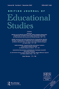 Cover image for British Journal of Educational Studies, Volume 68, Issue 6, 2020