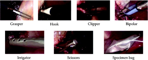 Figure 2. The seven surgical tools used in the Cholec80 dataset.