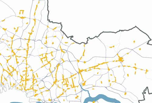 Figure 4. North east London showing the streets with greatest mix – the local high streets – with particular concentrations following the line of Roman roads out of the city to the north and east.