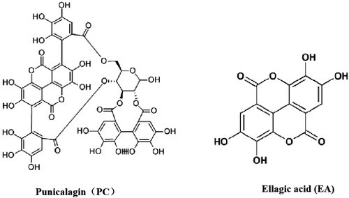 Figure 1. Chemical formulas of PC and EA.