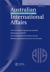 Cover image for Australian Journal of International Affairs, Volume 77, Issue 1, 2023