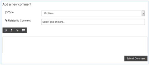 Figure 10. Revised ‘‘add new comment’’ feature