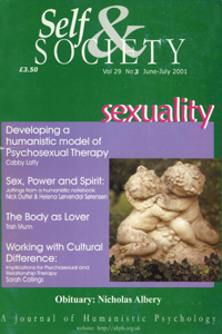 Cover image for Self & Society, Volume 29, Issue 3, 2001