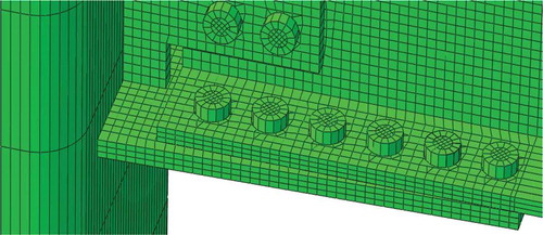 Figure 10. Detail mesh of bolted connection.