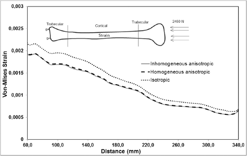 Figure 10. Maximum von Mises strain distribution under compressive loading.