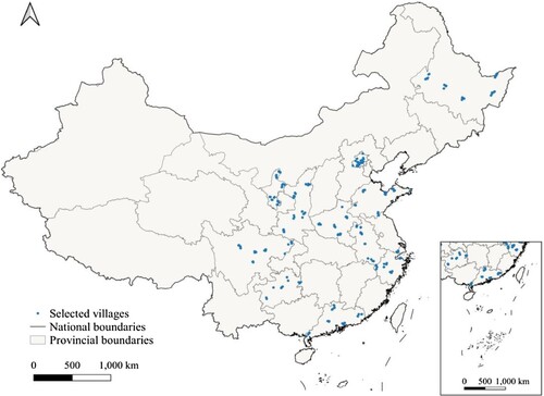 Figure 1. The spatial distribution of the sample villages.