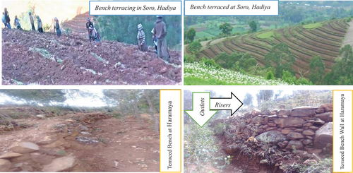 Figure 1. Bench-terrace practices in Soro and Haramaya districts.