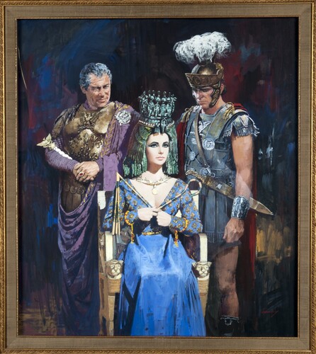Figure 8. Original painting for the ‘Cleopatra’ film poster, Citation1963, acrylic paint, 69.9 × 80 mm. Courtesy of General Collections, Qatar Museums, Doha, 2022 [IMM.PH.FM.21530.01].