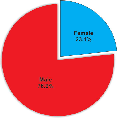 Figure 1. Sex distribution of the participants (n = 255).