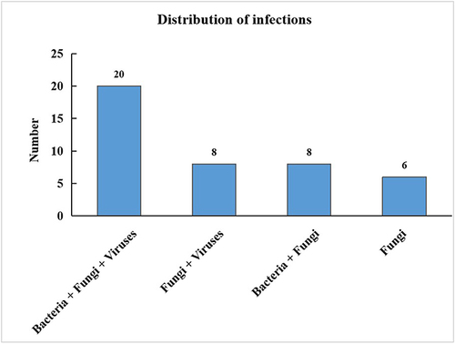 Figure 1 Distribution of mixed infections in patients with PJP.