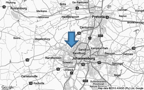 Figure 1: Map indicating location of Zandspruit.