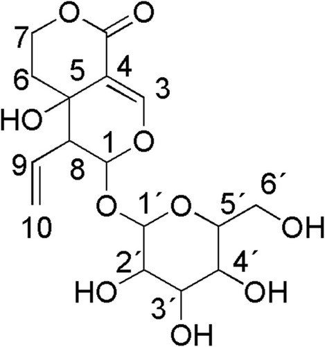 Figure 1 Chemical structure of swertiamarin.