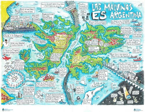 Figure 1. The Las Malvinas Es Argentina map.