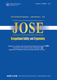 Cover image for International Journal of Occupational Safety and Ergonomics, Volume 22, Issue 4, 2016