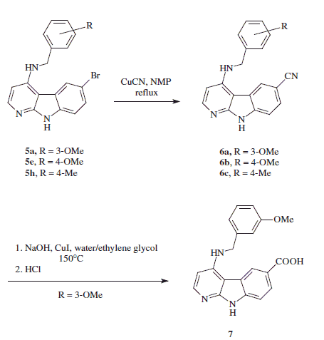 Scheme 2. Formation of 6-cyano and 6-carboxy-substituted compounds