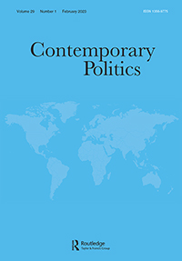 Cover image for Contemporary Politics, Volume 29, Issue 1, 2023