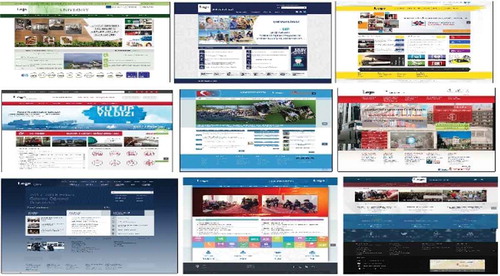Figure 2. Snapshots of websites used for the Kansei survey.