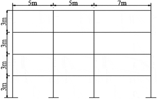 Figure 4. Elevation of four stories frame (model 5)