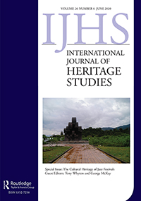 Cover image for International Journal of Heritage Studies, Volume 26, Issue 6, 2020
