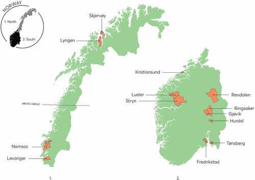 Figure 1. Case municipalities.