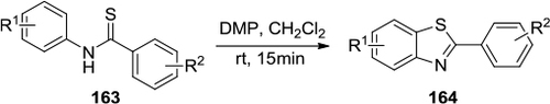 Figure 56 Synthesis of 2-substituted benzothiazoles with DMP.