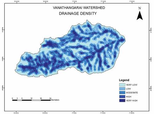 Figure 6. Drainage density map.