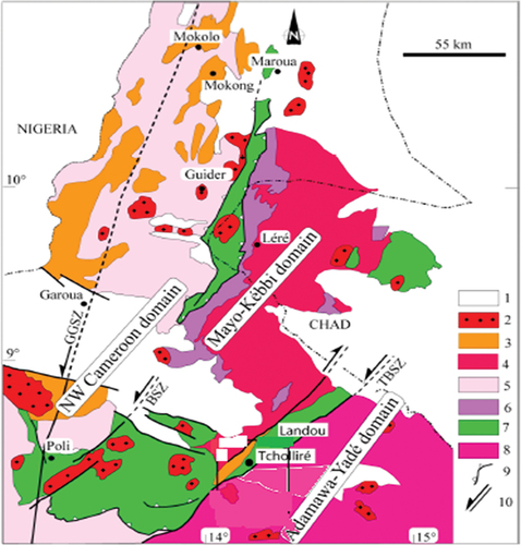Figure 6. Geological sketch map of the study area (modified from Penaye et al. Citation2006).