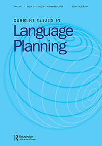 Cover image for Current Issues in Language Planning, Volume 17, Issue 3-4, 2016