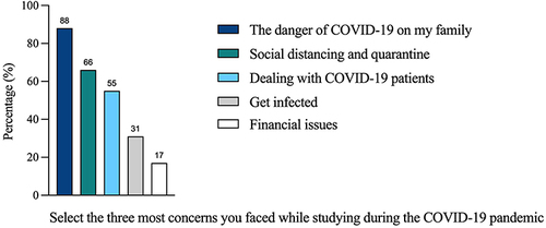 Figure 3 RADs students and interns’ concerns faced while studying during the pandemic.