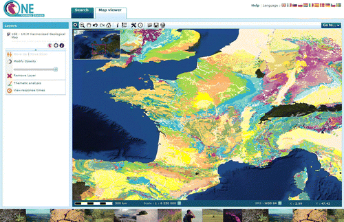 Figure 4.  OneGeology-Europe portal with the harmonised geological map of Europe.