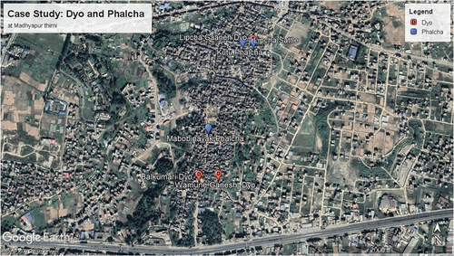 Figure 2. Google location picture of the case studied area at Thimi.