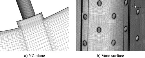 Figure 5. The mesh for trenched holes on the LE.