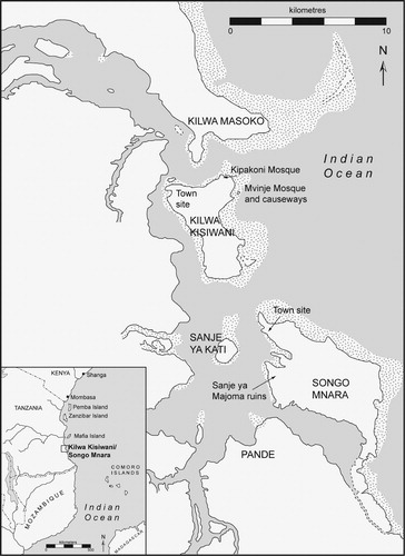 Figure 1. Map of the Kilwa archipelago, southern Tanzania.