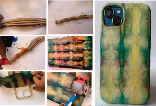 Figure 2. Tie-dye technique for leather phone case.