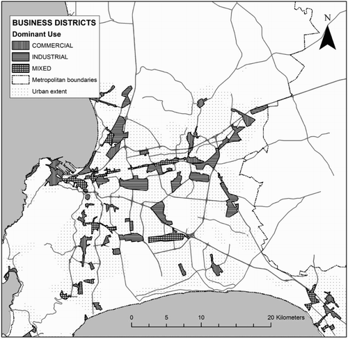 Figure 1: Map of Cape Town business districts
