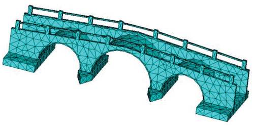 Figure 19. Meshing of masonry part of FE model.